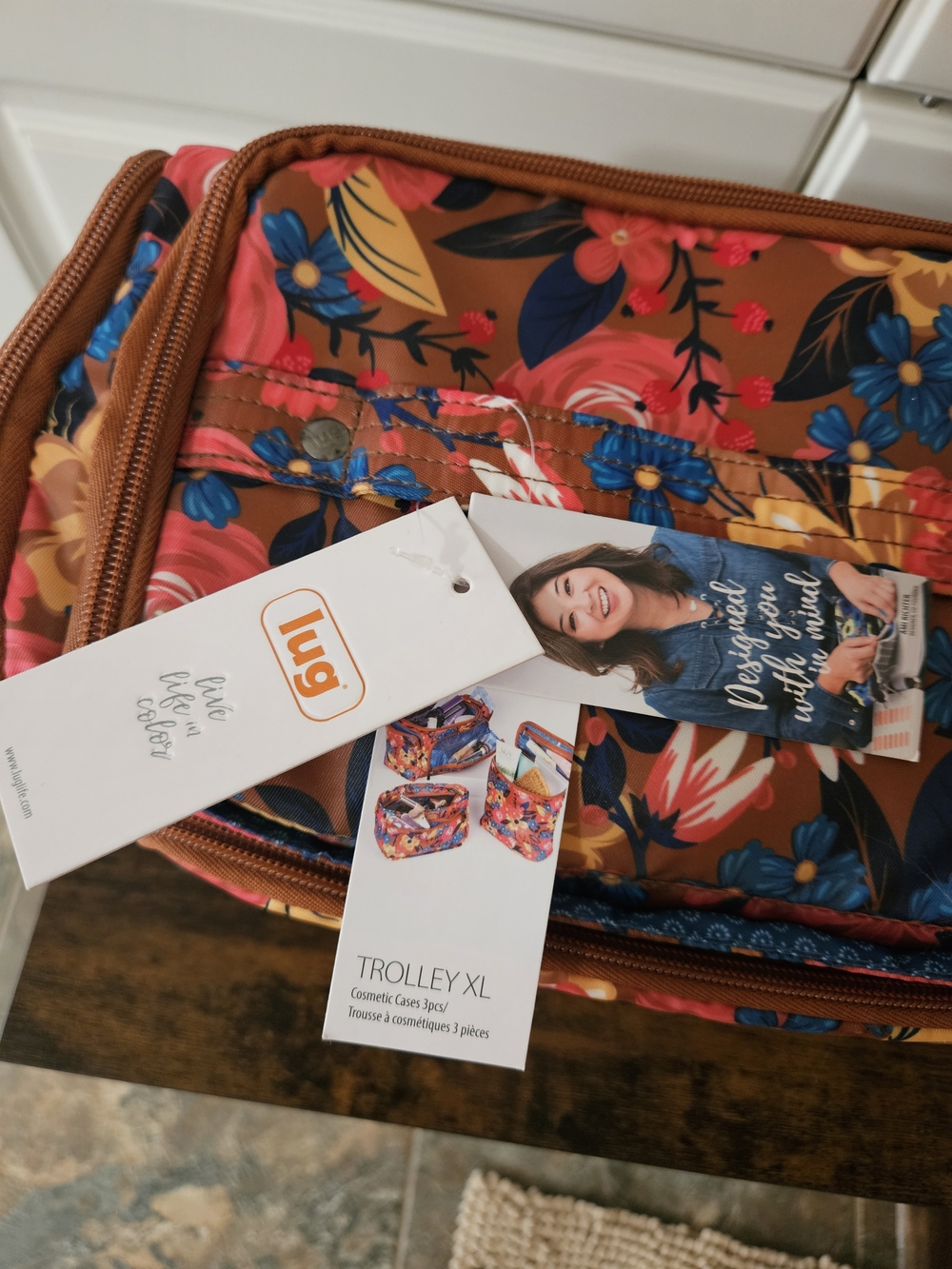 lug 3-Piece Cosmetic Case Set - Trolley XL, Dolly, Parasail in Whimsy Copper - Picture 5 of 13